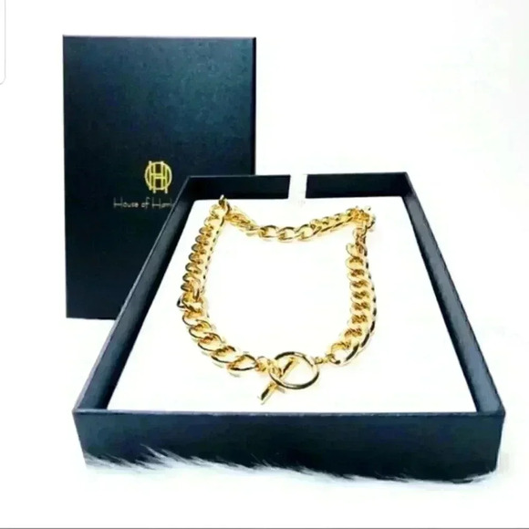 NWT House Of Harlow 1960 Chunky Gold Tone Link Necklace 18"